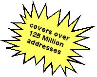 ZIP code (ZIP+4) lookup program with city, state, street address, area code, county name and county FIPS code, and current time for every city in the USA
